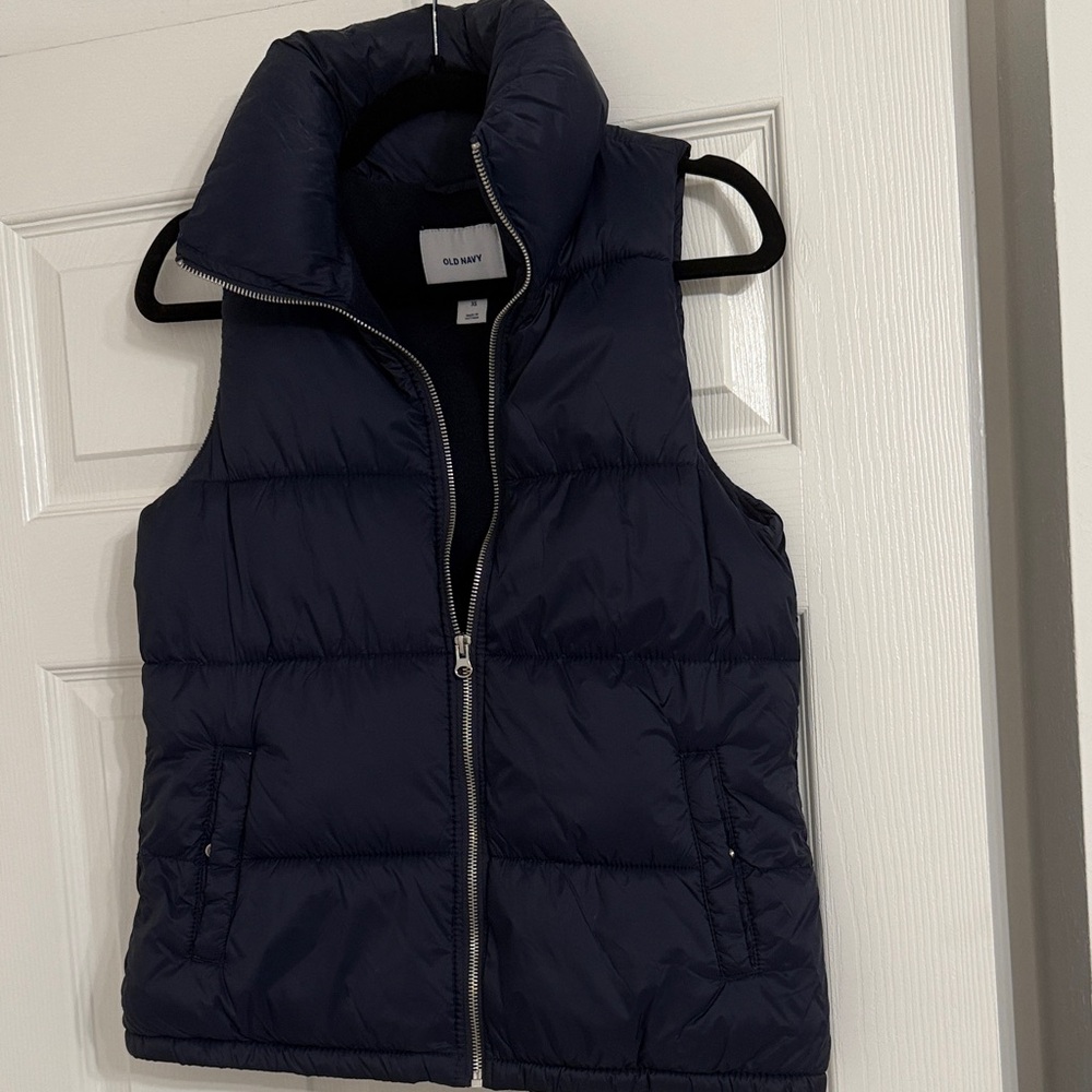 Old Navy - Navy Blue Puffer Vest with Zipper